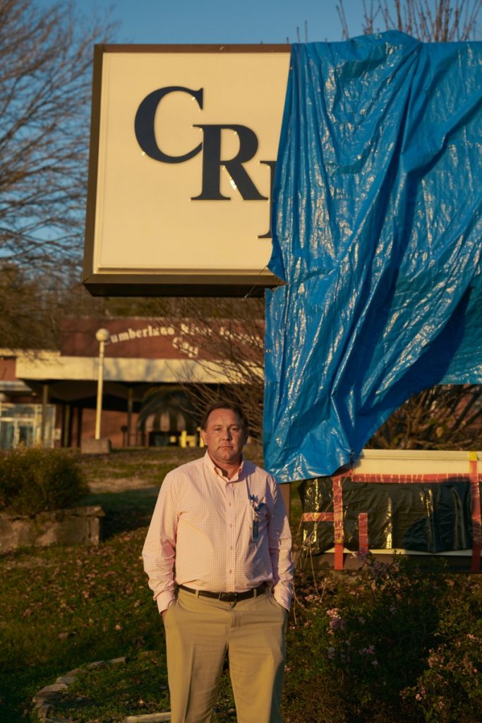 Johnny Presley purchased the Cumberland River Hospital and reopened it in April 2020, only to have to close it at the height of the pandemic four months later. Independent hospital owners like Presley are working at a disadvantage for a number of reasons, including lower reimbursement rates and prohibitive administrative costs. Photo: Stacey Kranitz/100 Days in Appalachia