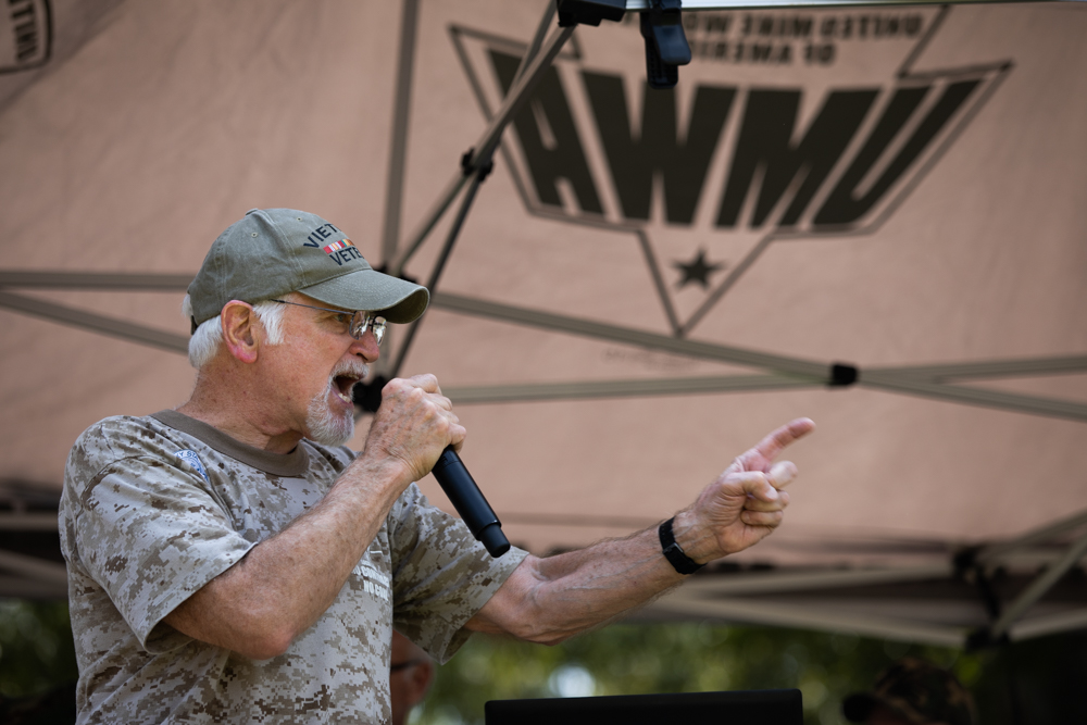 UMWA International President Cecil Roberts speaking to the crowd, "This is a righteous fight. This is a righteous strike!" Photo: Quez Shipman/100 Days in Appalachia